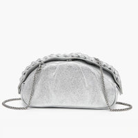 Silver Madrigal Metallic Clutch