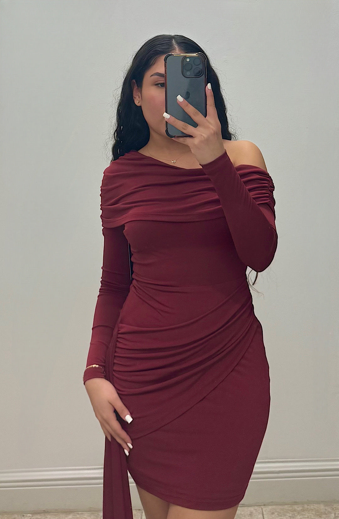 The Crimson One-Shoulder Dress