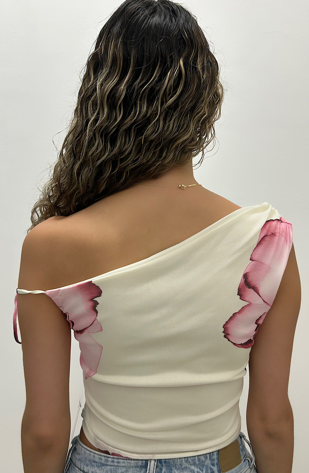 Asymmetric One-Shoulder Draped Top