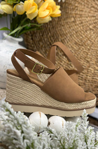 Stella Espadrille Platform Wedge - Tan
