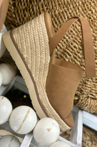 Stella Espadrille Platform Wedge - Tan