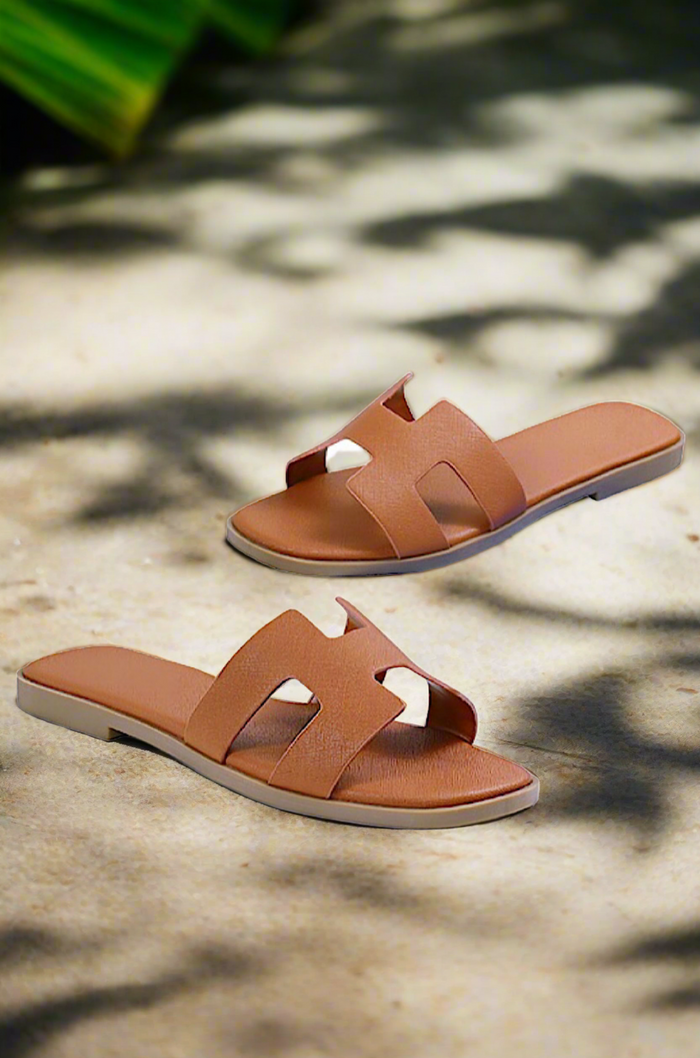 Tan Mia Slip On SANDALS