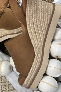 Stella Espadrille Platform Wedge - Tan