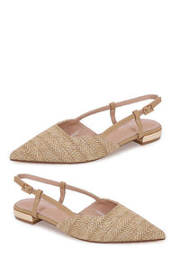 Raffia Slingback Flats