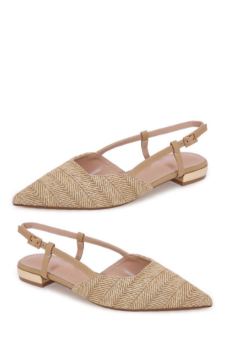 Raffia Slingback Flats