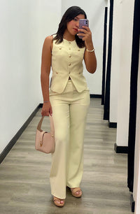 Butter Yellow Vest Pant Set