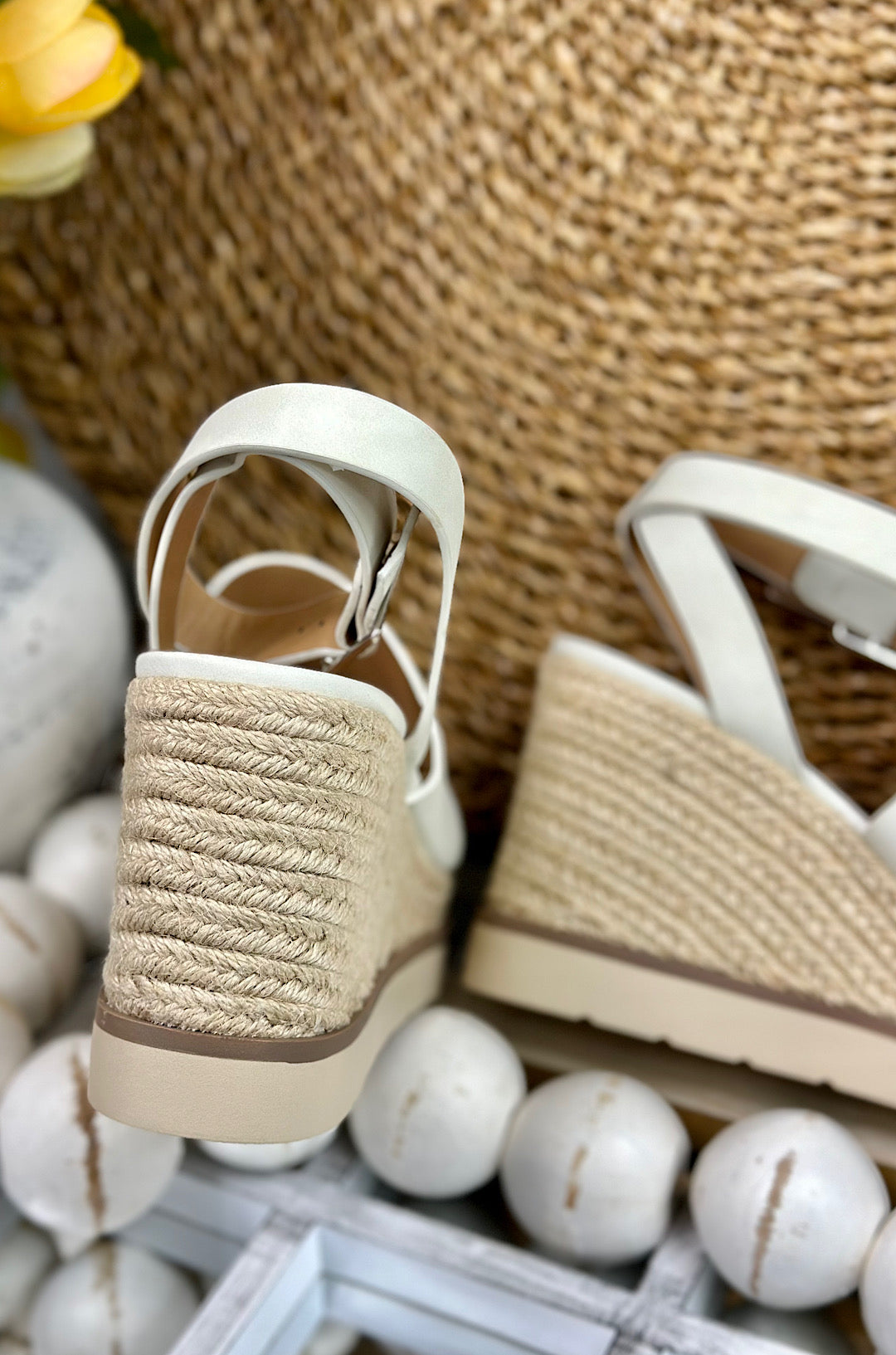 Stella Platform Wedge - White