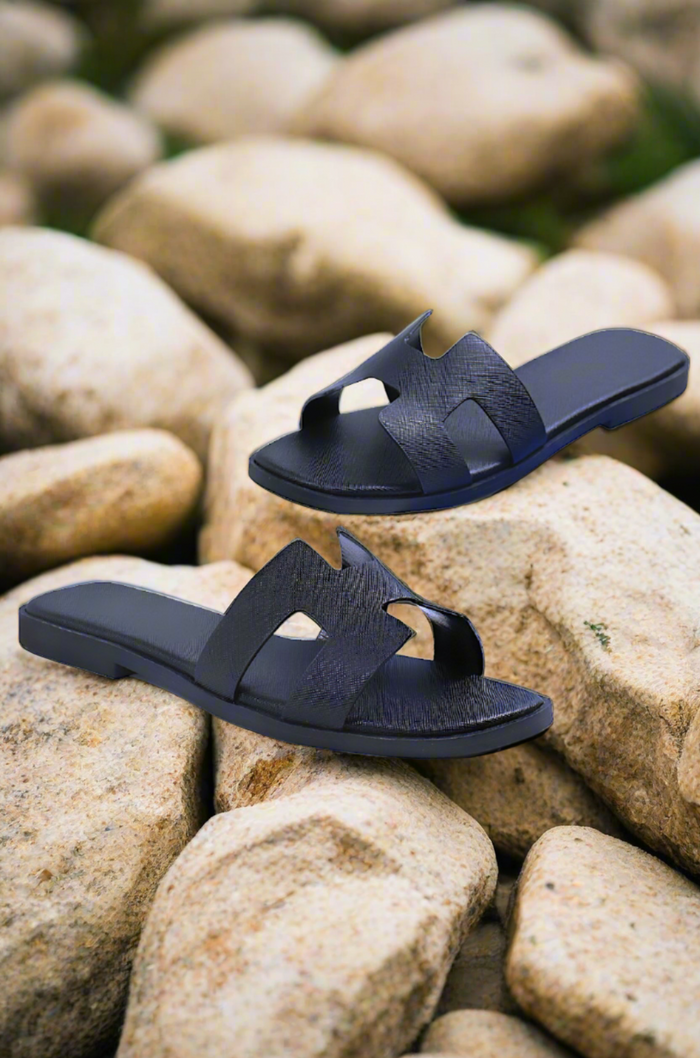 Black Mia Slip On Sandals