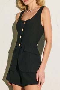 Button Vest Romper