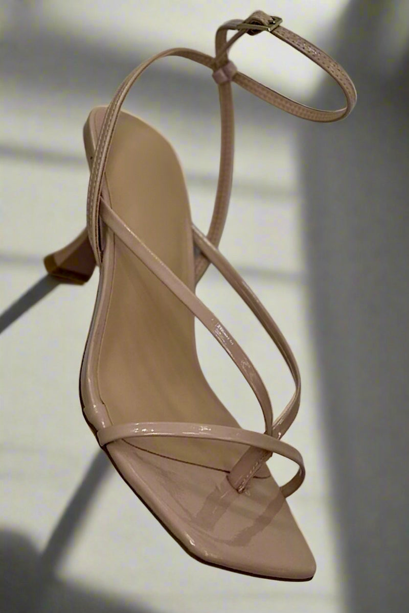 Nude Square Toe Kitten Heel
