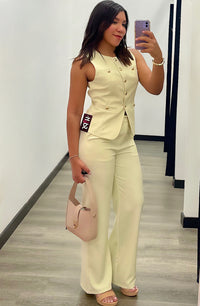 Butter Yellow Vest Pant Set