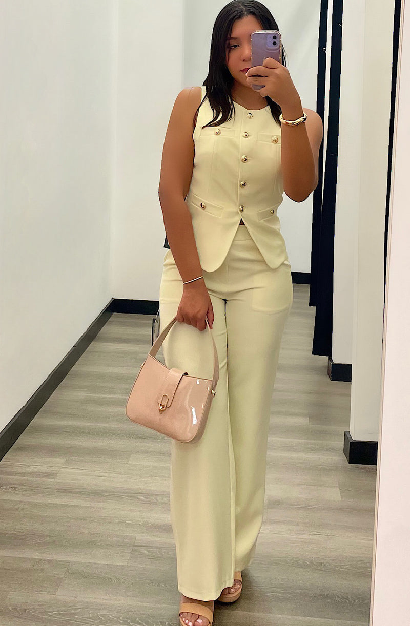 Butter Yellow Vest Pant Set