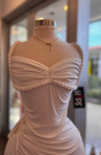 White Rope Strap Two-Piece Maxi Set