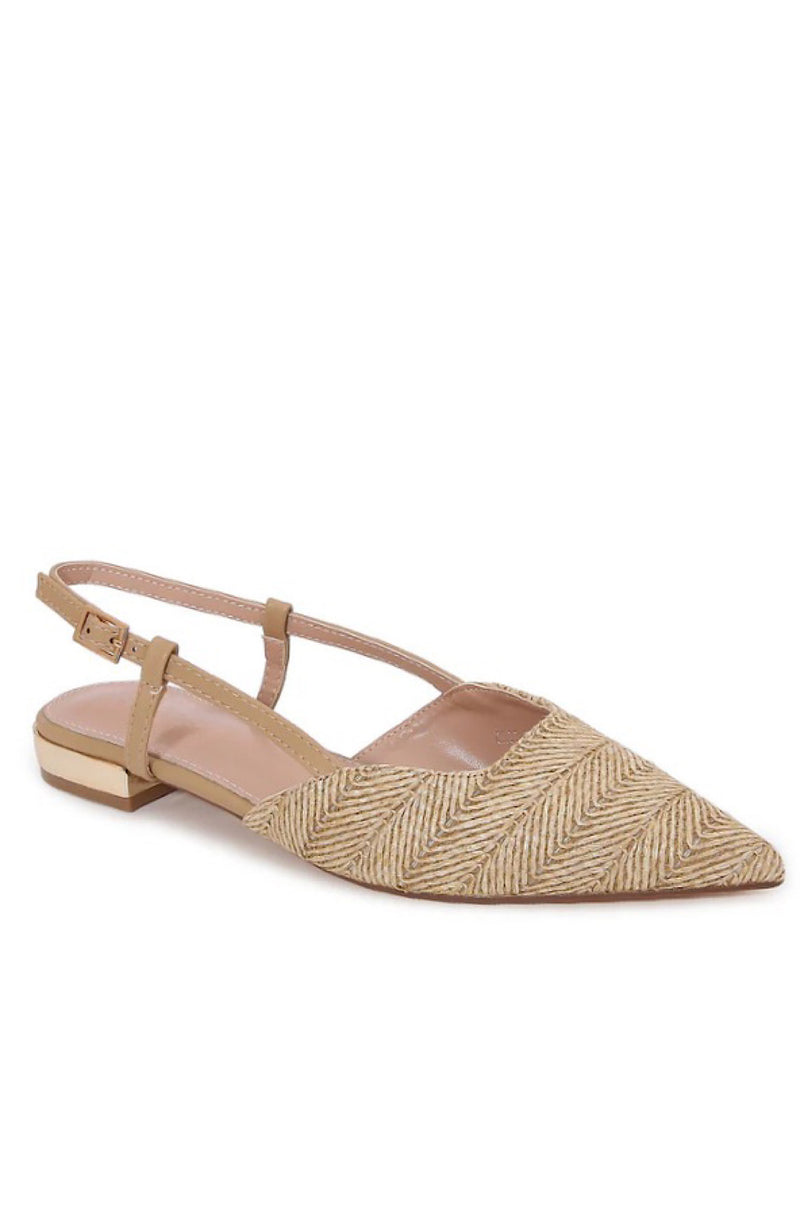 Raffia Slingback Flats