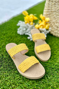 Raffia Double Strap Sandals