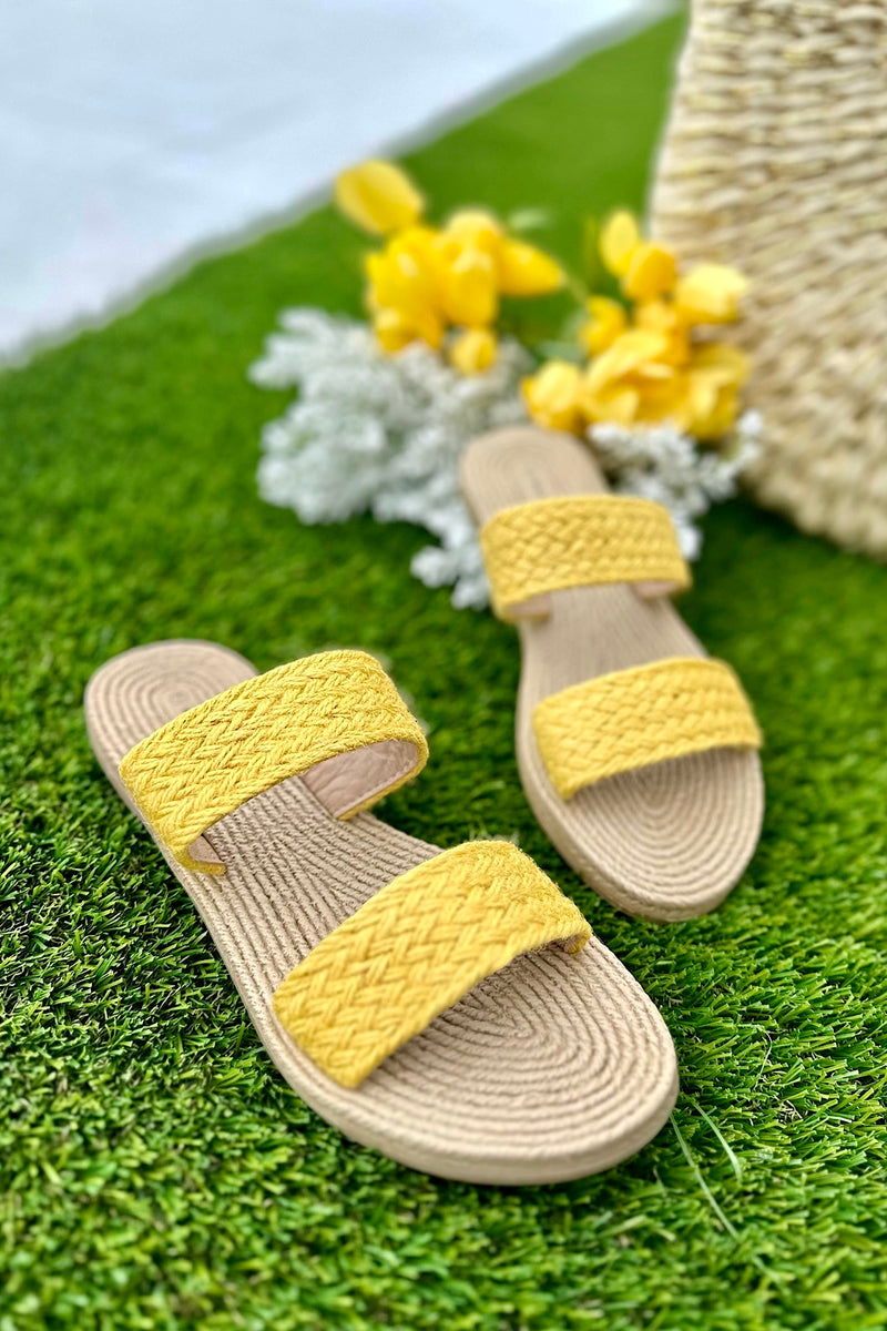 Raffia Double Strap Sandals