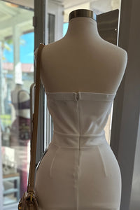 White Strapless Jumpsuit