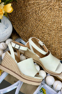 Stella Platform Wedge - White