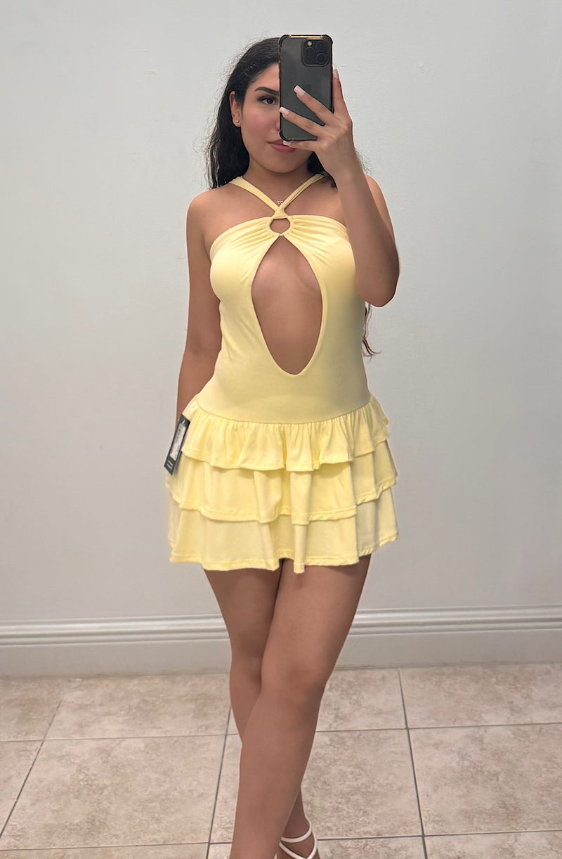 O-Ring Halter Mini Dress