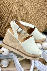 Stella Platform Wedge - White