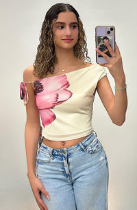 Asymmetric One-Shoulder Draped Top