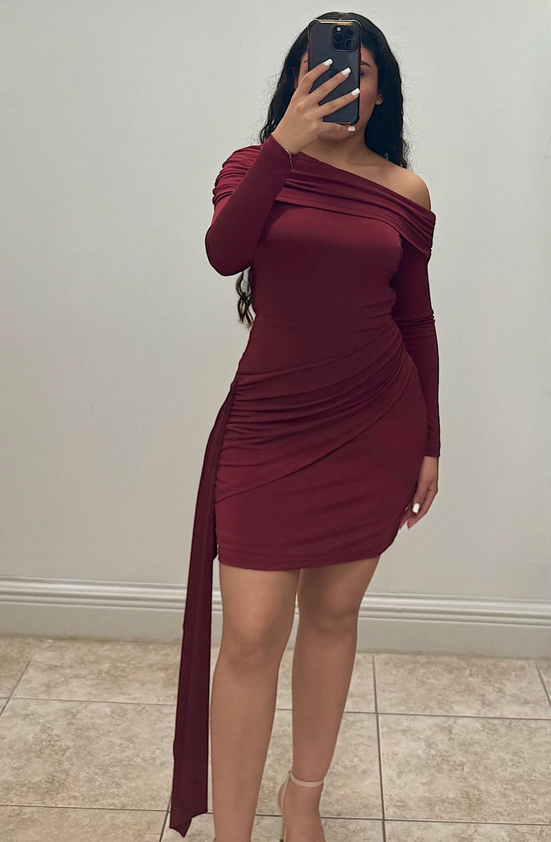 The Crimson One-Shoulder Dress