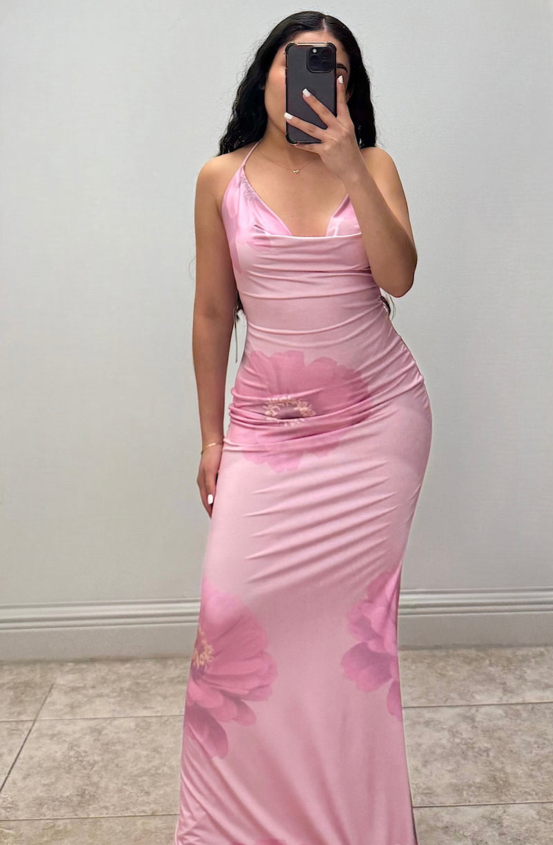 Zinnia Bloom Halter Maxi Dres
