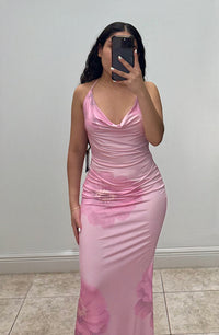 Zinnia Bloom Halter Maxi Dres