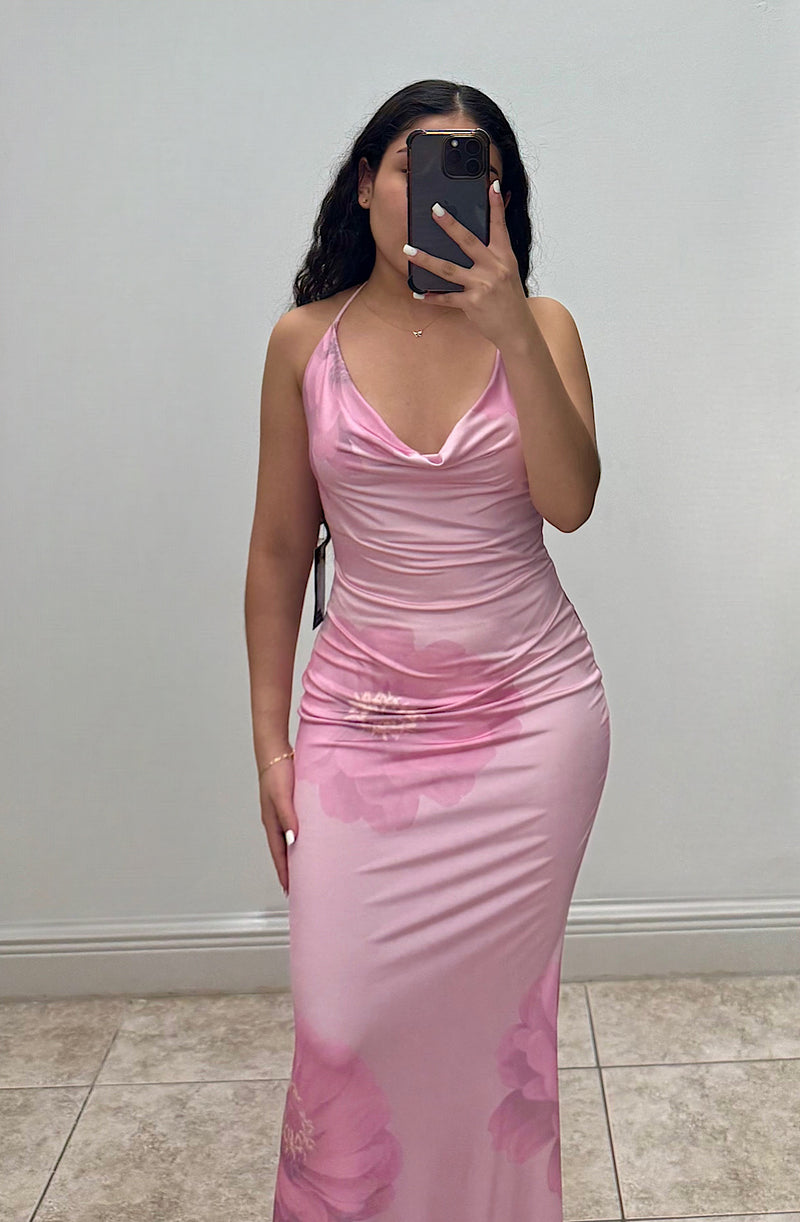 Zinnia Bloom Halter Maxi Dres
