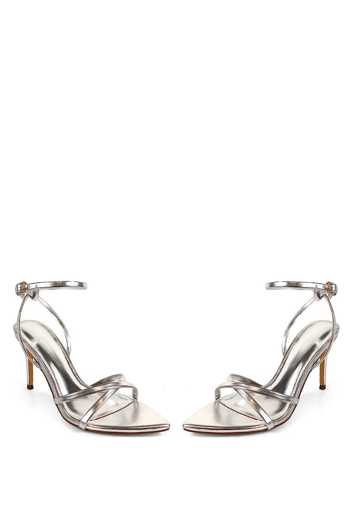 Silver Strappy Heels