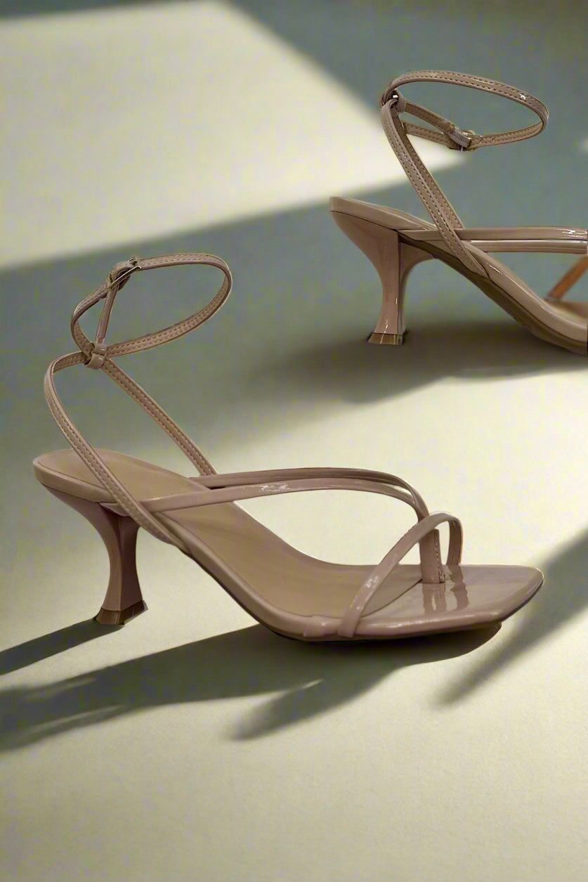 Nude Square Toe Kitten Heel