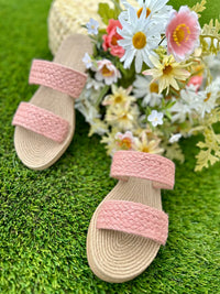 Raffia Double Strap Sandals