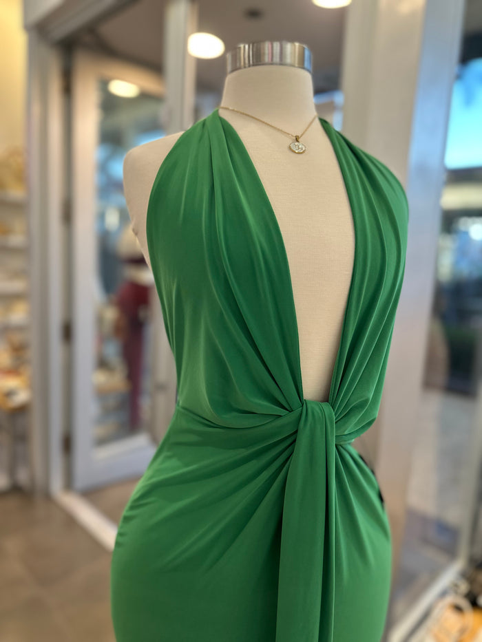 Green V-neckline Dress