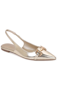 Metallic Gold Slingback Flats