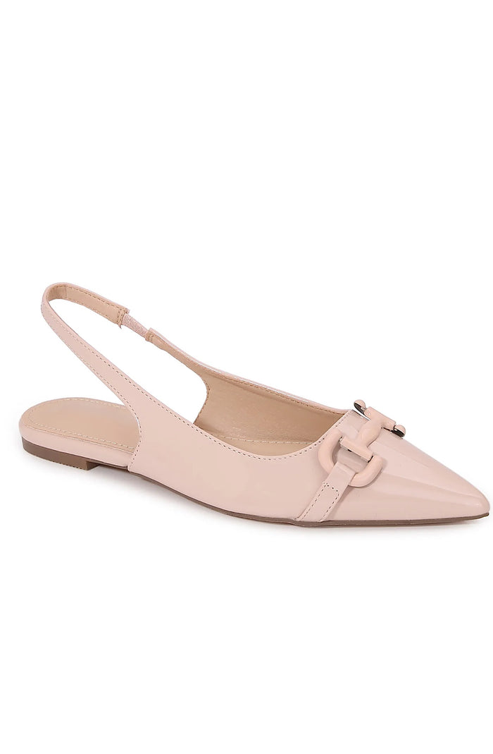 Blush Nude Patent Slingback Flats