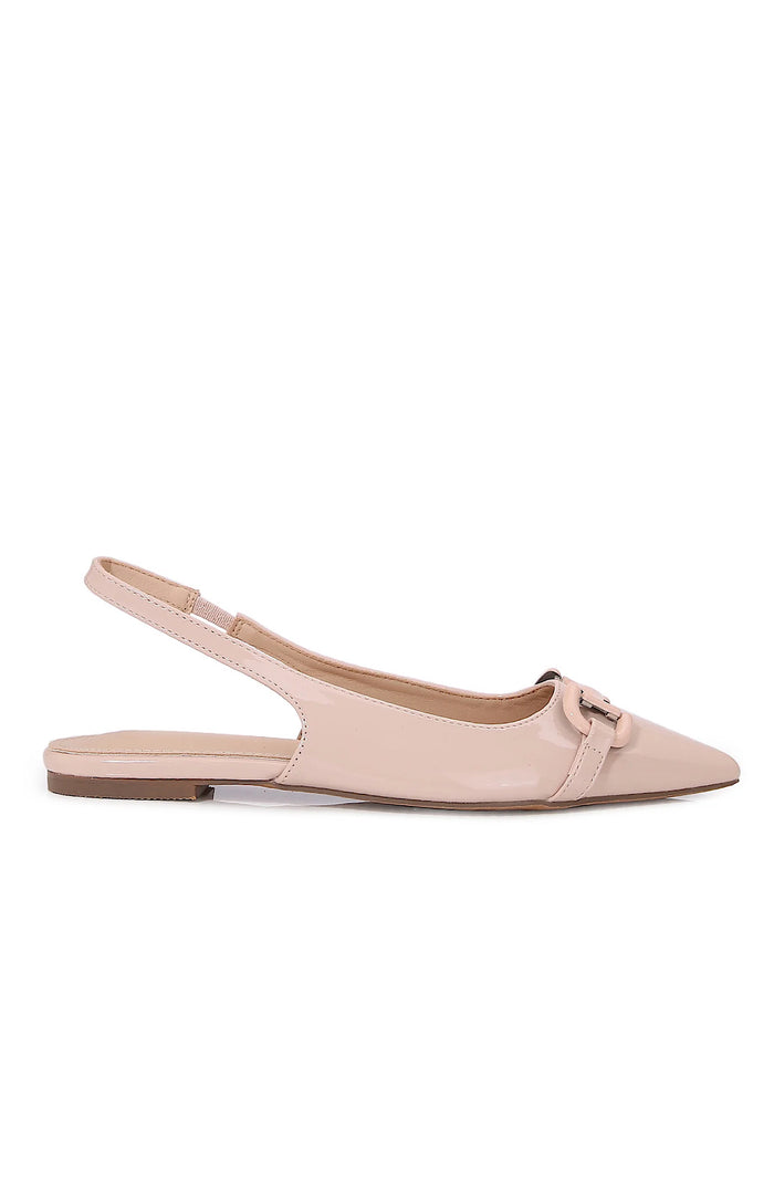 Blush Nude Patent Slingback Flats