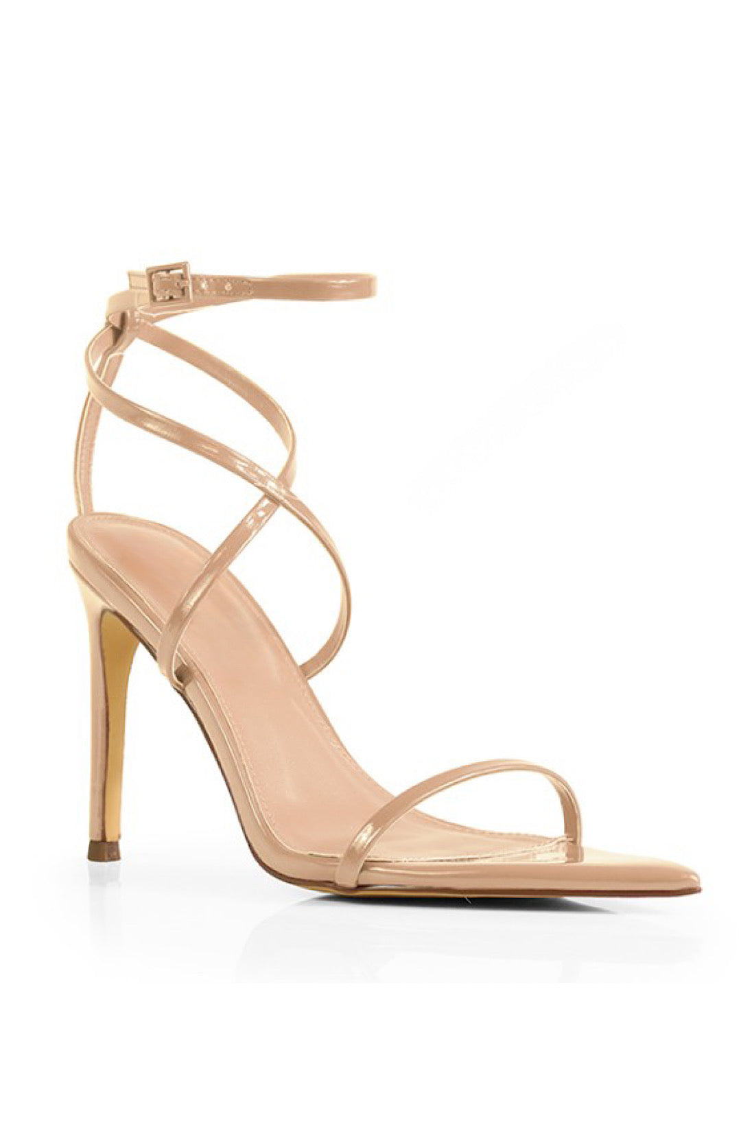 Nude Patent Strappy Stiletto Heels