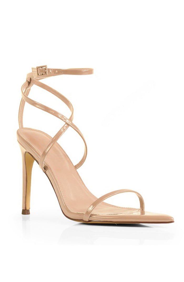 Nude Patent Strappy Stiletto Heels