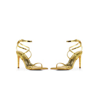 Gold  Patent Strappy Stiletto Heels