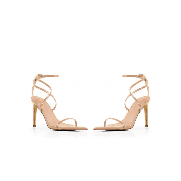 Nude Patent Strappy Stiletto Heels