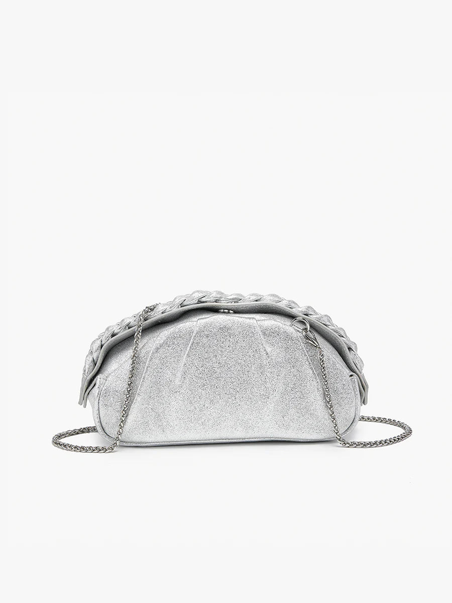 Silver Madrigal Metallic Clutch