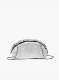 Silver Madrigal Metallic Clutch