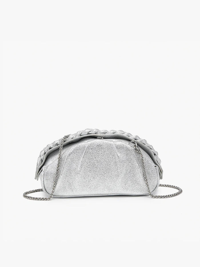 Silver Madrigal Metallic Clutch