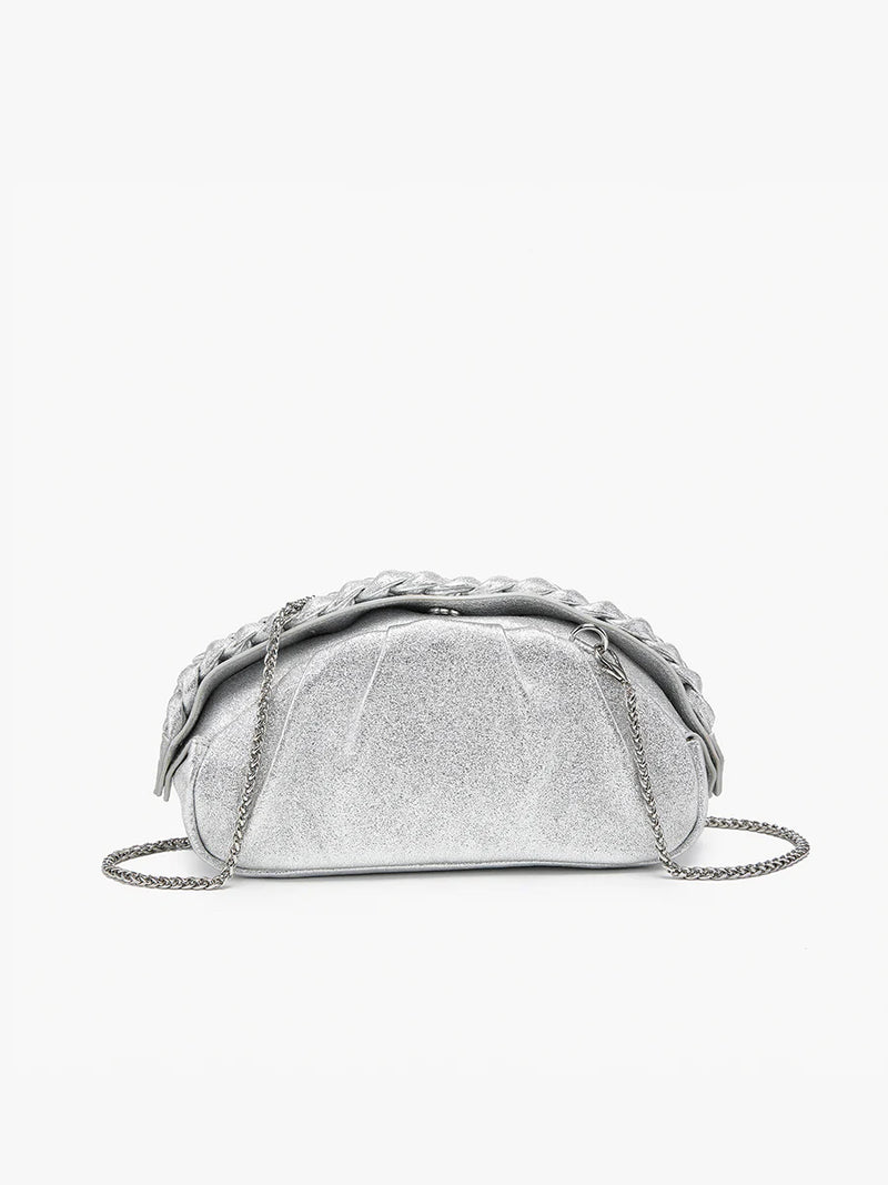 Silver Madrigal Metallic Clutch