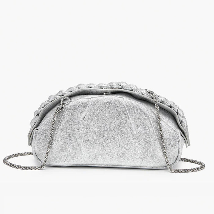 Silver Madrigal Metallic Clutch