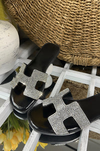 Rhinestone Slip On Sandals