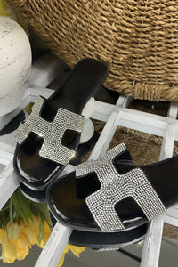 Rhinestone Slip On Sandals