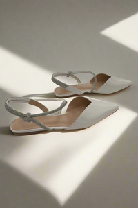 Crystal Ankle Strap Pointed Toe Flats