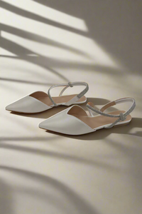 Crystal Ankle Strap Pointed Toe Flats
