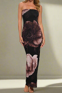 Strapless Side Slit Dress
